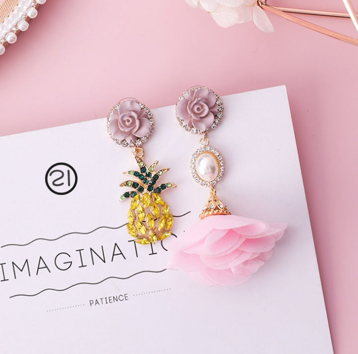 Fashion Korean Japanese Girl Simple Lovely Earrings Flower Fabric Swings Fashion Earrings For Women Jewelry Accessories