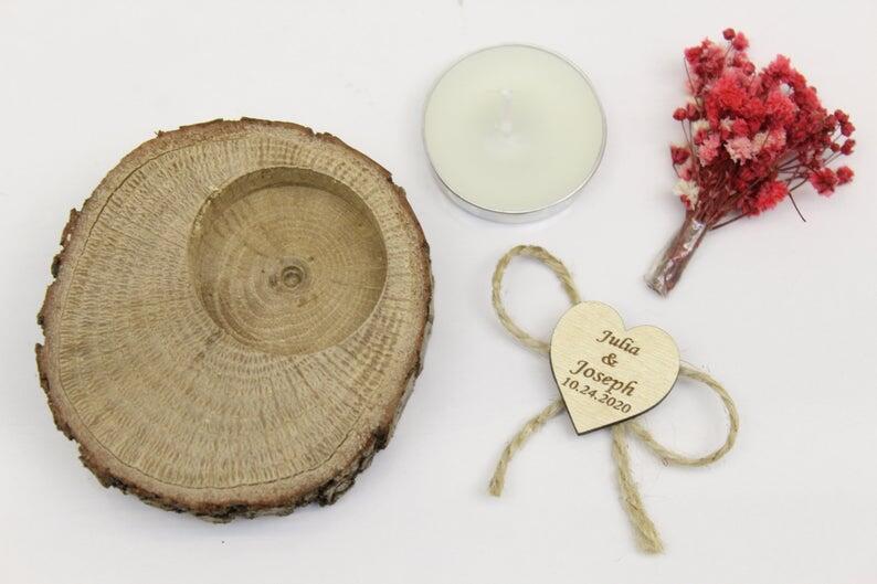 Mori Wedding Gift Supplies Candlestick Candle Dried Flower Engraving