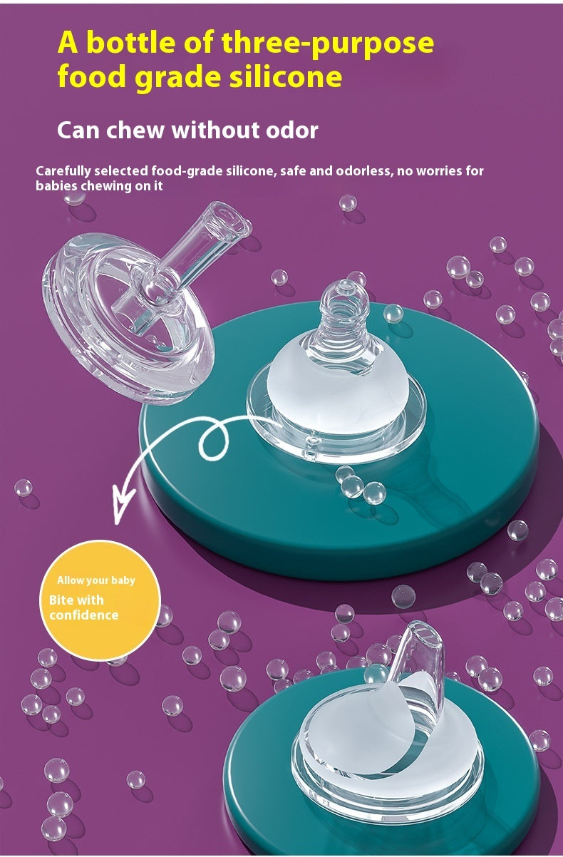 Baby Wide Caliber PP Straw Feeding Bottle Baby Plastic Water And Milk Bottle With Handle