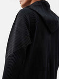 Pleated Two-way Zipper Hooded Sweater Men's Casual High-grade Three-dimensional Profile
