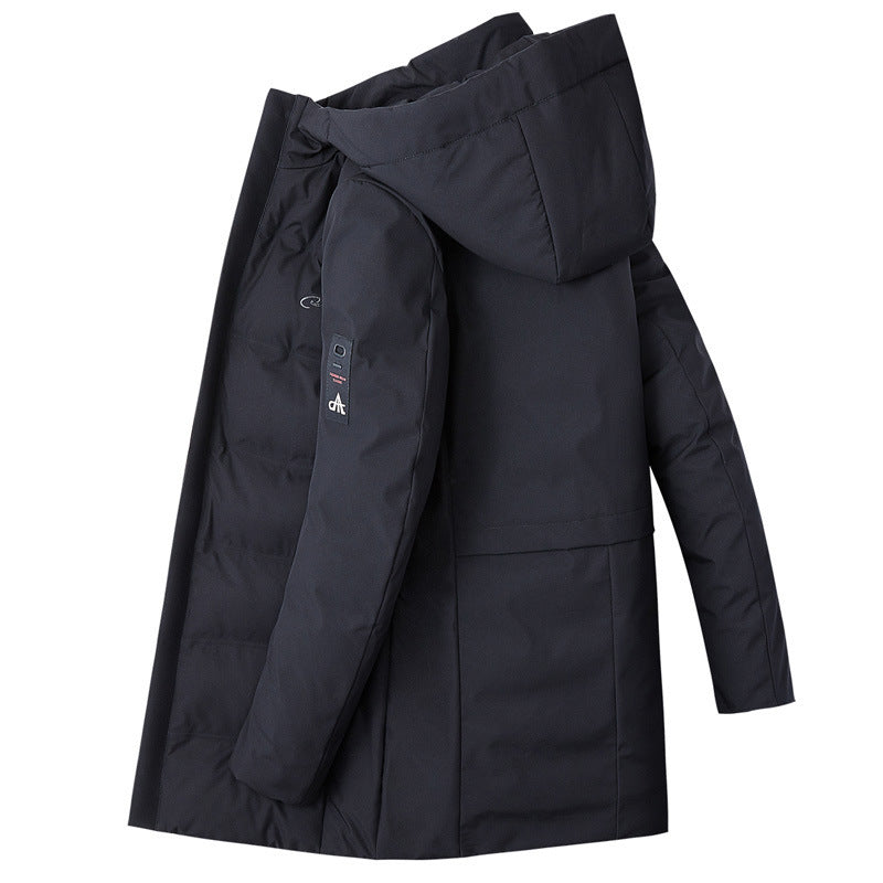 Thick Mid-Length Down Jacket Men's Loose Fit Jacket