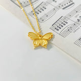 New Chinese Style Palace Style Filigree Butterfly Women's Necklace Ancient Style Alluvial Gold