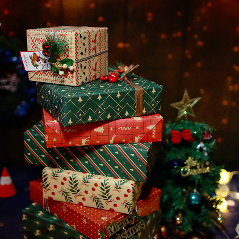 Vintage Stylish Christmas Themed Wrapping Paper