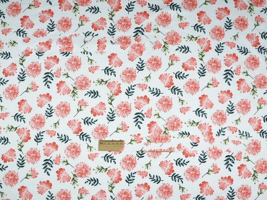 Plant Flowers Small Clear Floral Cotton Fabric