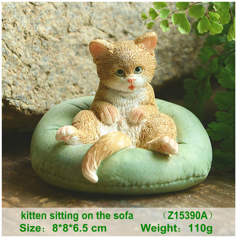 Simulation Cat Ornaments Car Interior Accessories Room Desktop Decoration Cute Dolls