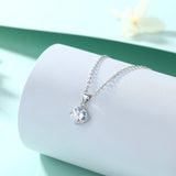 S925 Sterling Silver Necklace Simple Zircon Pendant Micro-inlaid