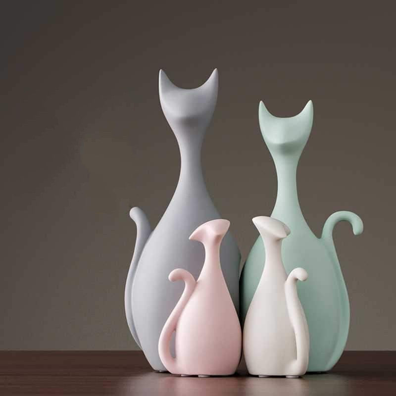 Macaron Ceramic Rabbit And Deer Figurines Ornaments