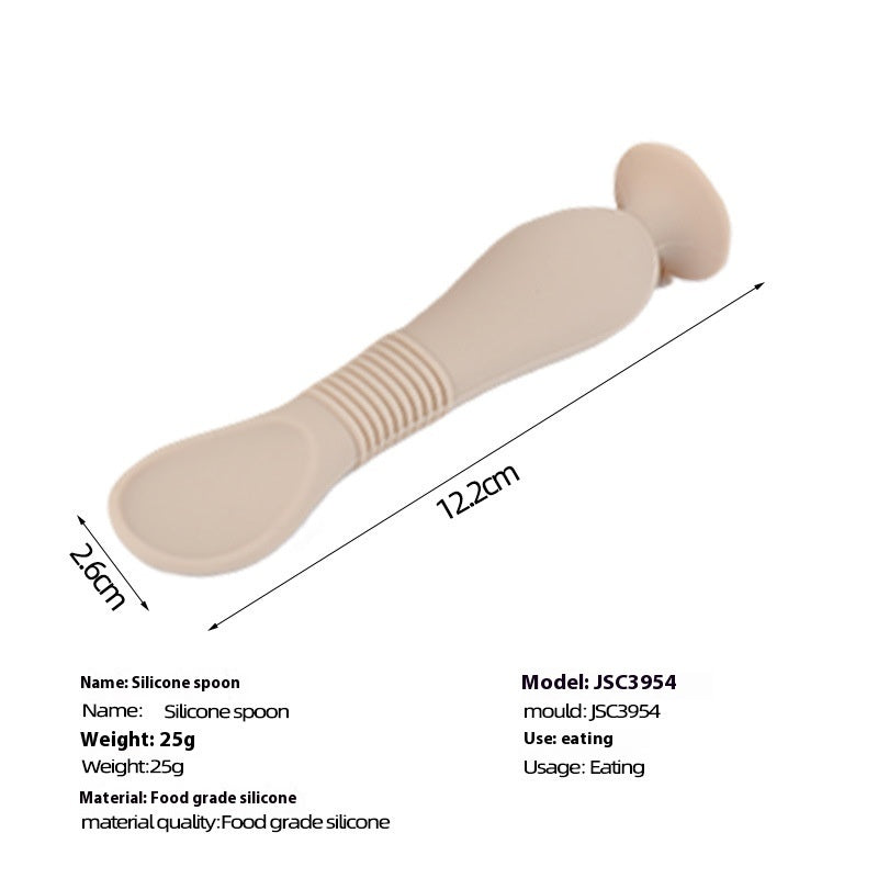 Baby Silicone Spoon Soft Head Feeding Soup Food Supplement Spoon
