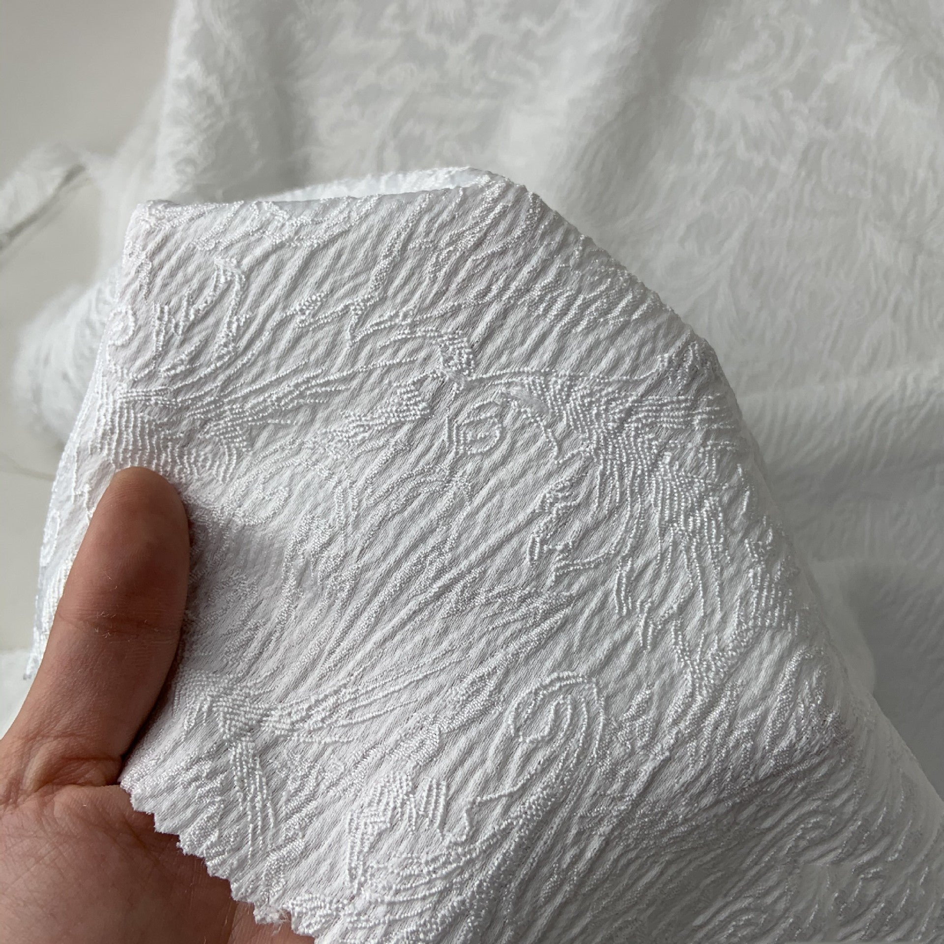 Humanoid Silk Embossed Jacquard Woven Fabric