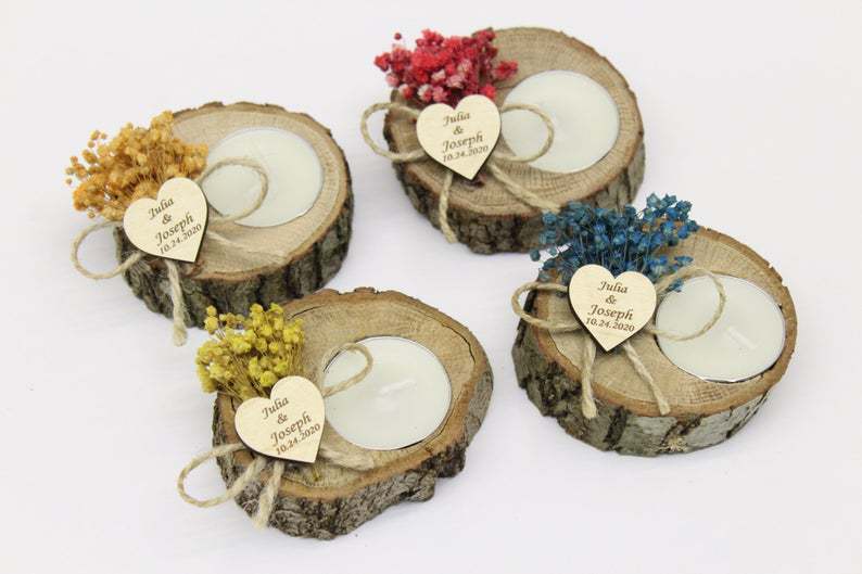Mori Wedding Gift Supplies Candlestick Candle Dried Flower Engraving