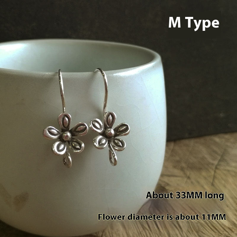 Homemade Sterling Silver Earrings Eardrop Silver Accessories Silver Ear Hook