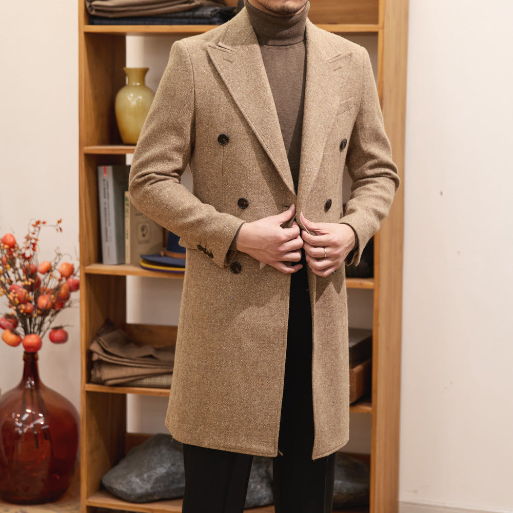 MACN Bar Warm Autumn Winter Brown Wool Coat
