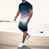Summer Fashion Trend 3D Digital Printing Men's Short Sleeve Shorts Suit