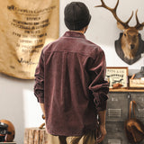 Мужская повседневная куртка с длинными рукавами в стиле ретро из вельвета