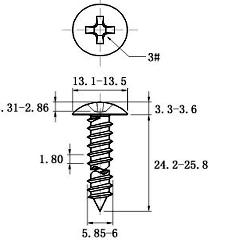 Stainless Steel Cross Big Head Self-tapping Screw Mushroom-shaped Haircut Round Head