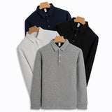 Fleece-lined Thickened Cotton Stretch Keep Warm Polo Shirt Men