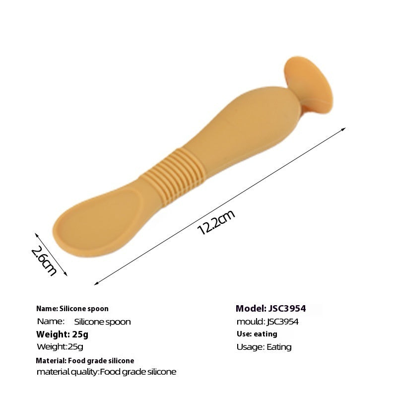 Baby Silicone Spoon Soft Head Feeding Soup Food Supplement Spoon