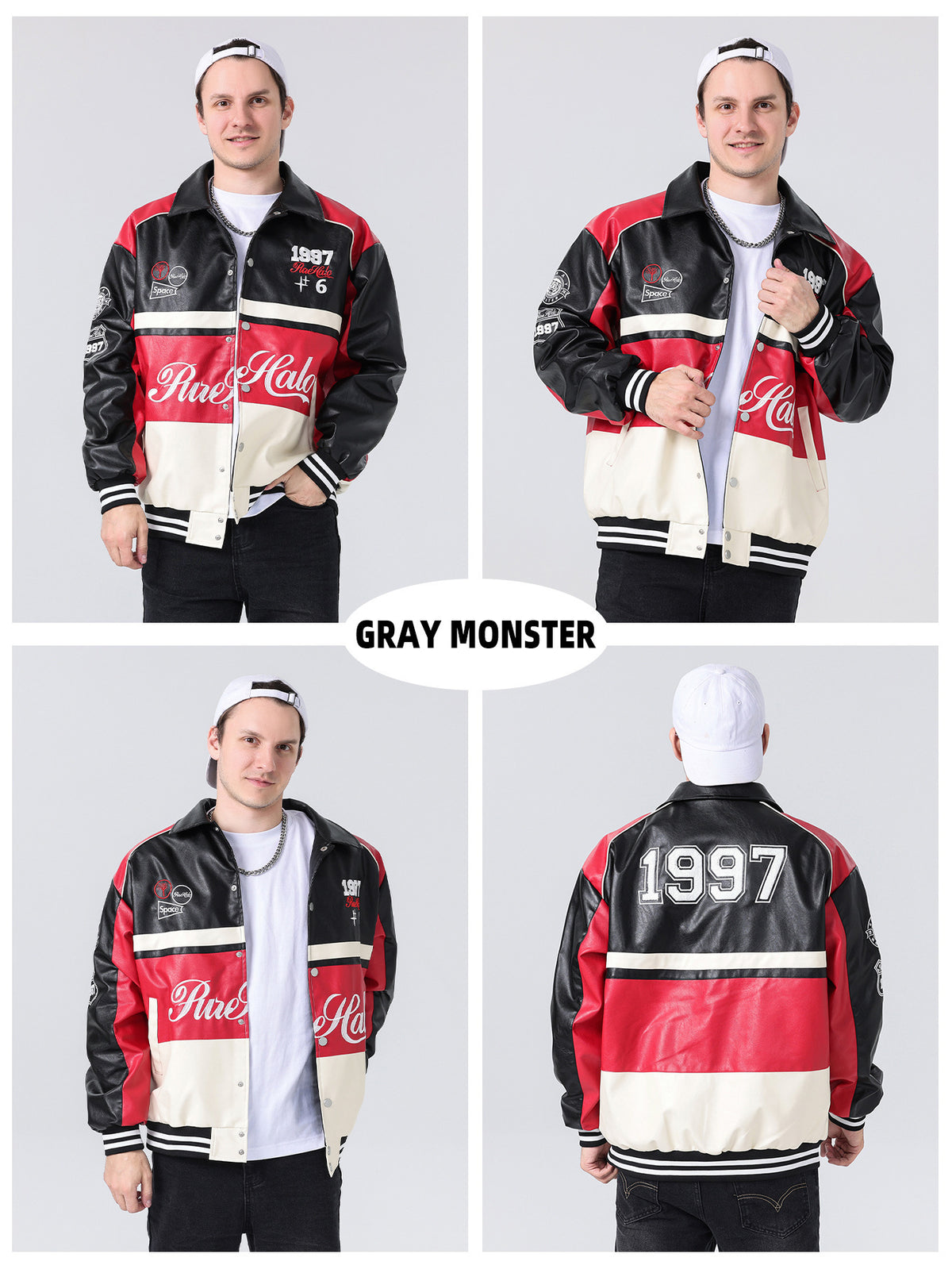 Кожаное пальто в стиле диска свободное ветрозащитное