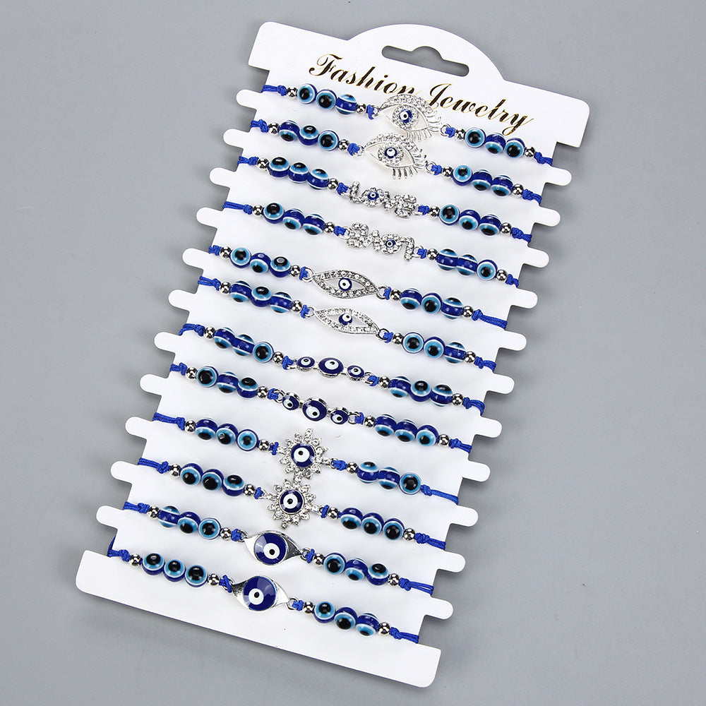 Gem Vintage Geometric Sapphire Blue Beaded Beading Bracelet