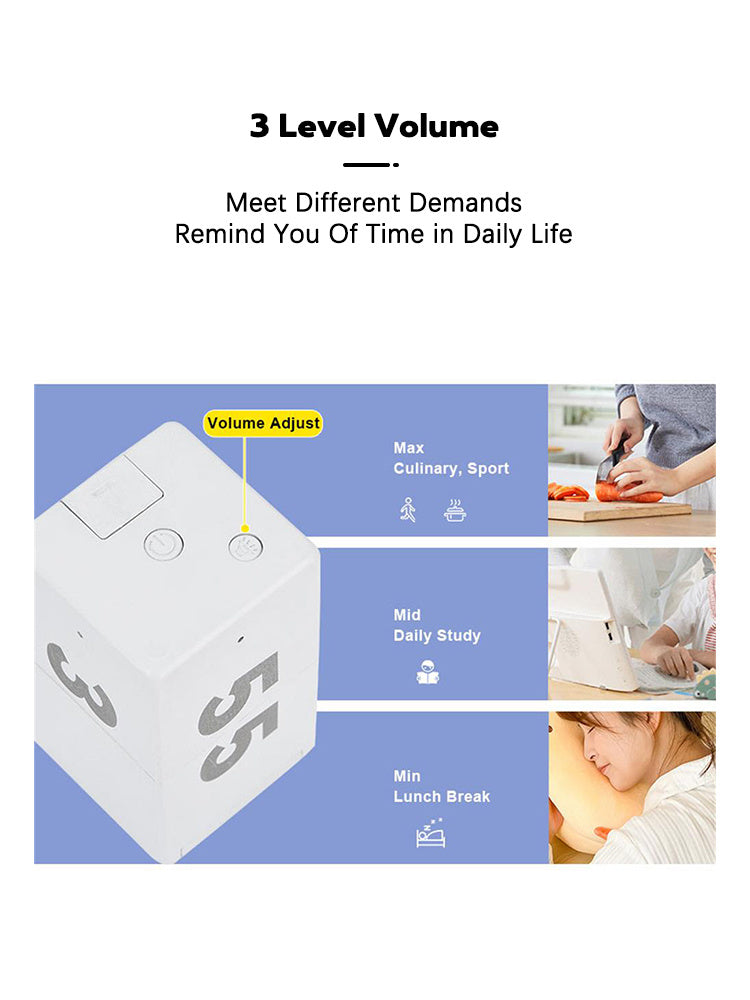 Cube Gravity Flip Sensor Kitchen Digital Timer With 10 Different Time Settings Clock For Game Workout Office Classroom Training