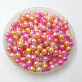 Color Acrylic No Hole Round Pearl Loose Beads Jewelry Making