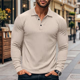 Men's Classic Casual American Lapel Button Long Sleeve