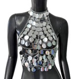 Body Decoration Chain Sequined Tube Top Vest