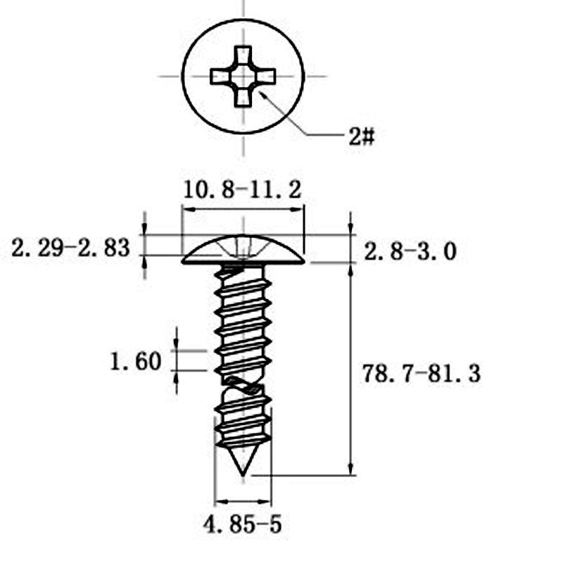 Stainless Steel Cross Big Head Self-tapping Screw Mushroom-shaped Haircut Round Head