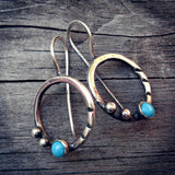 925 Plated Vintage Silver Turquoise Earrings