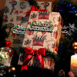 Christmas Gift Wrapping Paper European Style Retro kraft