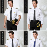 Pilot Empty Boy Captain Uniform White Shirt Epaulet