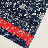 Linen Fabric Printed Background Buu Town Blue And White Series