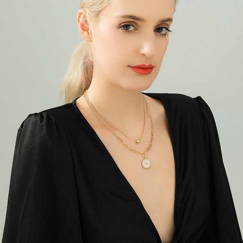 Double-layer Bee Necklace Simple Vintage Sweater Chain