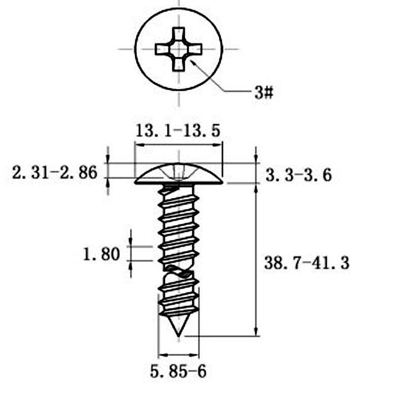 Stainless Steel Cross Big Head Self-tapping Screw Mushroom-shaped Haircut Round Head