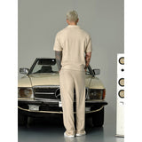 Lapel Short-sleeved T-shirt Men's Casual Top And Trousers Suit