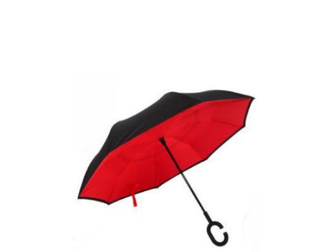 Creative sun protection men's and women's umbrellas custom double layer business long straight handle car without holding folding reverse umbrella