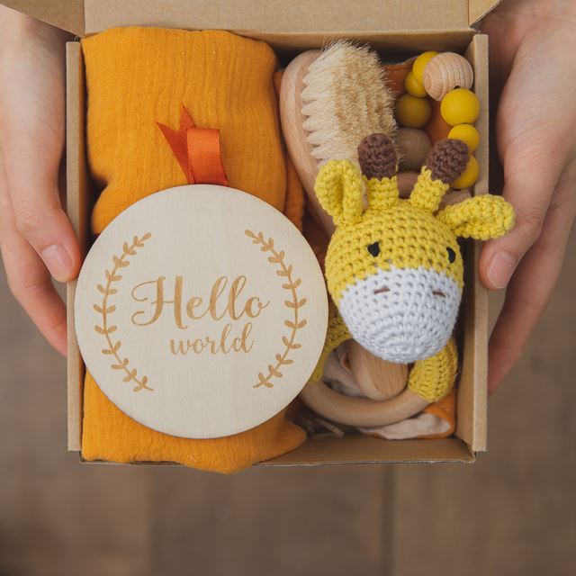 Baby Towel Newborn Bath Toy Set Gifts Box Double Sided Cotto