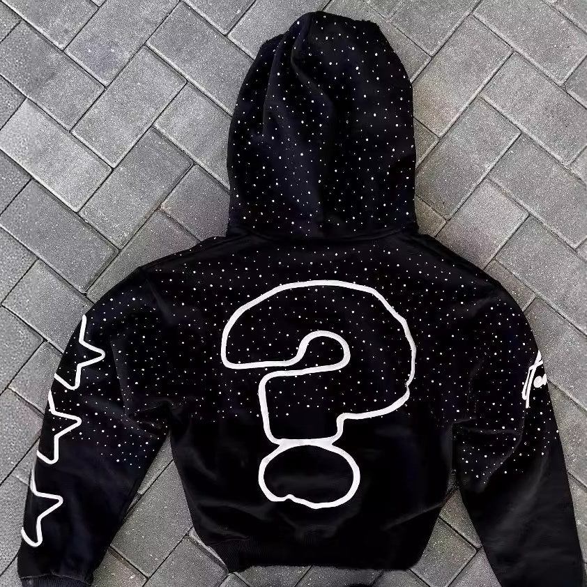 European and American High Street Dark Style Letter Print Hoodie