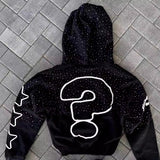 European and American High Street Dark Style Letter Print Hoodie