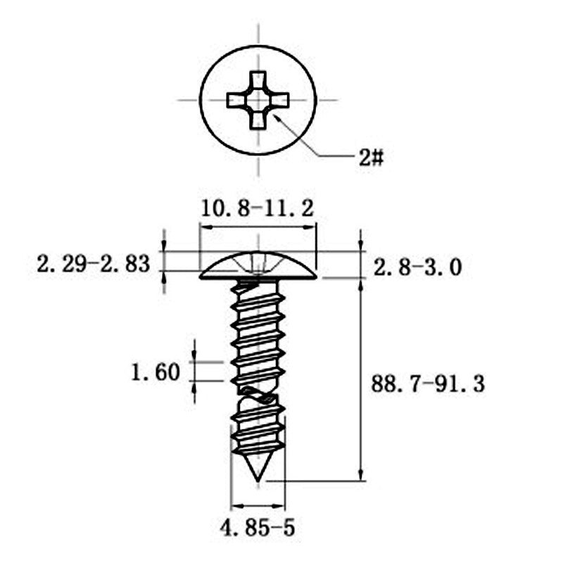 Stainless Steel Cross Big Head Self-tapping Screw Mushroom-shaped Haircut Round Head