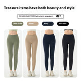 Skinny Pants High Waist Belly Contracting Yoga Pants Women's Side Pocket