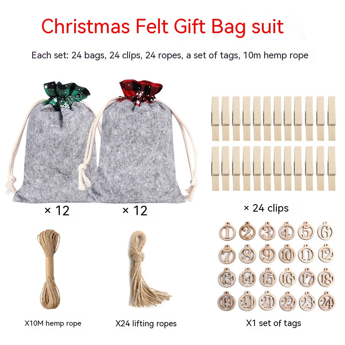 Felt Cloth Christmas Gift Bag Decoration Supplies Suit