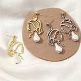 Cross Border Alloy Pearl Earrings For Girls Jewelry