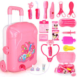 Playright children's educational toys' doctor Sen luggage attire simulation trolley medicine box set