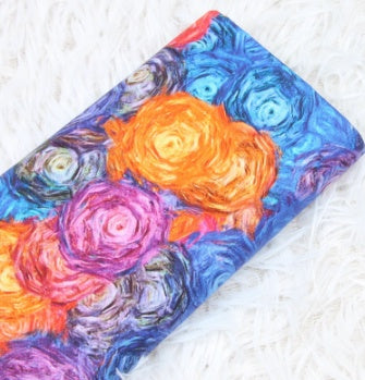 Plain Digital Cotton Fabric Van Gogh Wind Halo Printing Handmade DIY Clothing