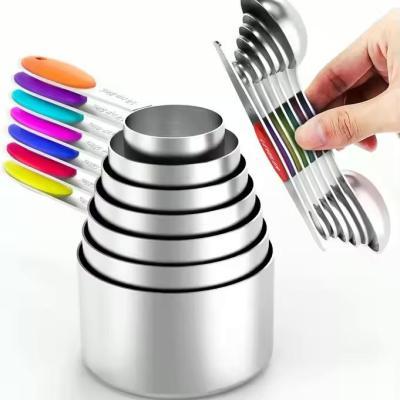 Color Silicone Handle Stainless Steel Measuring Cup
