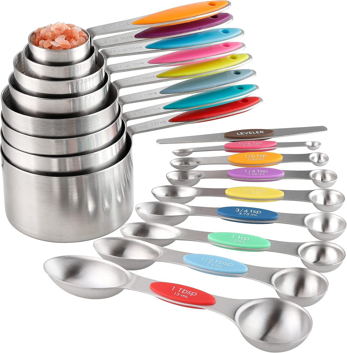 Color Silicone Handle Stainless Steel Measuring Cup