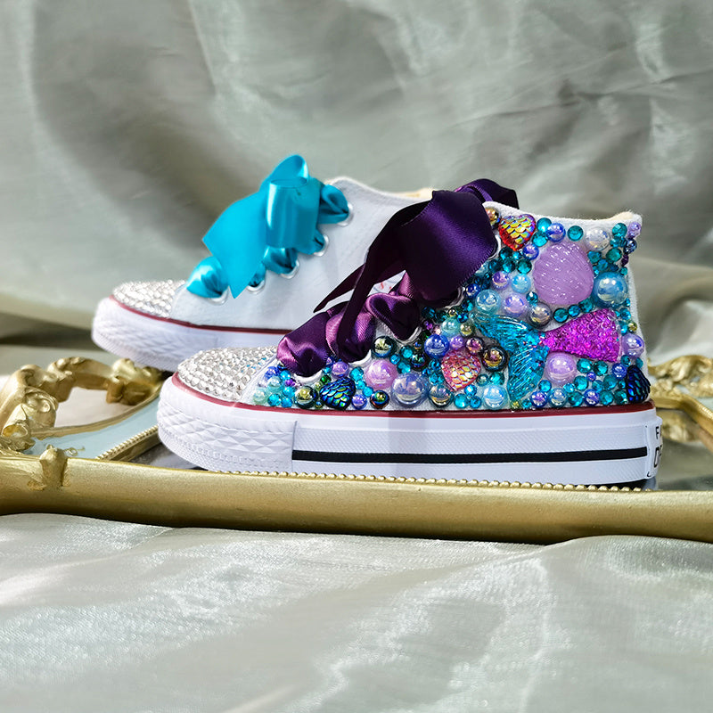 Mermaid Children's Canvas Shoes High Top Sports