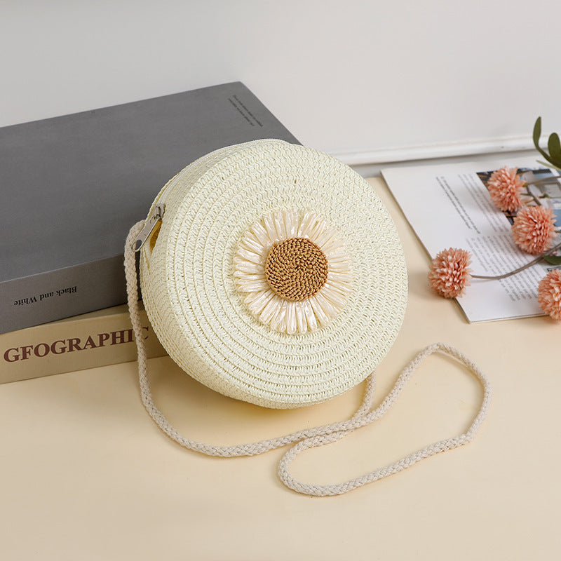 Пасторалӣ Style Raffia халтаи бофташуда телефони мобилӣ халта Crossbody