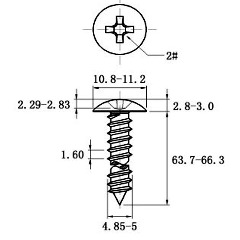 Stainless Steel Cross Big Head Self-tapping Screw Mushroom-shaped Haircut Round Head